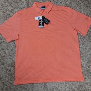 PGA Tour Driflux Easy Care Mens Orange White Polo